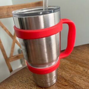 Yeti Stainless Steel Mug with Bright Red Handle